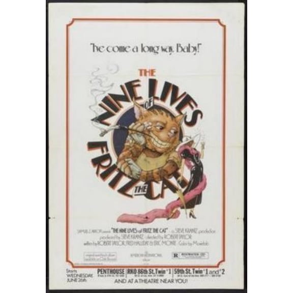 Nine Lives Of Fritz The Cat Movie Poster 24In x36In Art Poster 24x36 Square Adults Poster Time