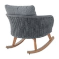 thumbnail image 5 of Christopher Knight Home Outdoor Wicker Rocking Chair with Cushions, Solid Wood Frame, Grey, 5 of 6