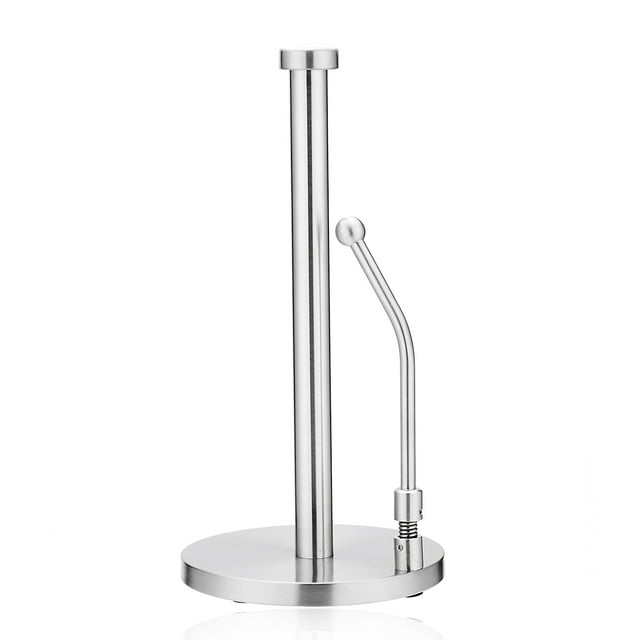 Amdohai Stainless Steel Paper Towel Holder Stand Rack Tissue Dispenser Plastic Wrap Preservative Film Holder Stand for Kitchen Bedroom Bathroom Countertop