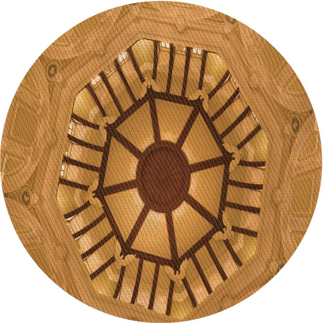 Ahgly Company Tapis Rond Lavable en Machine Intérieur Transitionnel Acajou Brun, 3 Pieds Rond