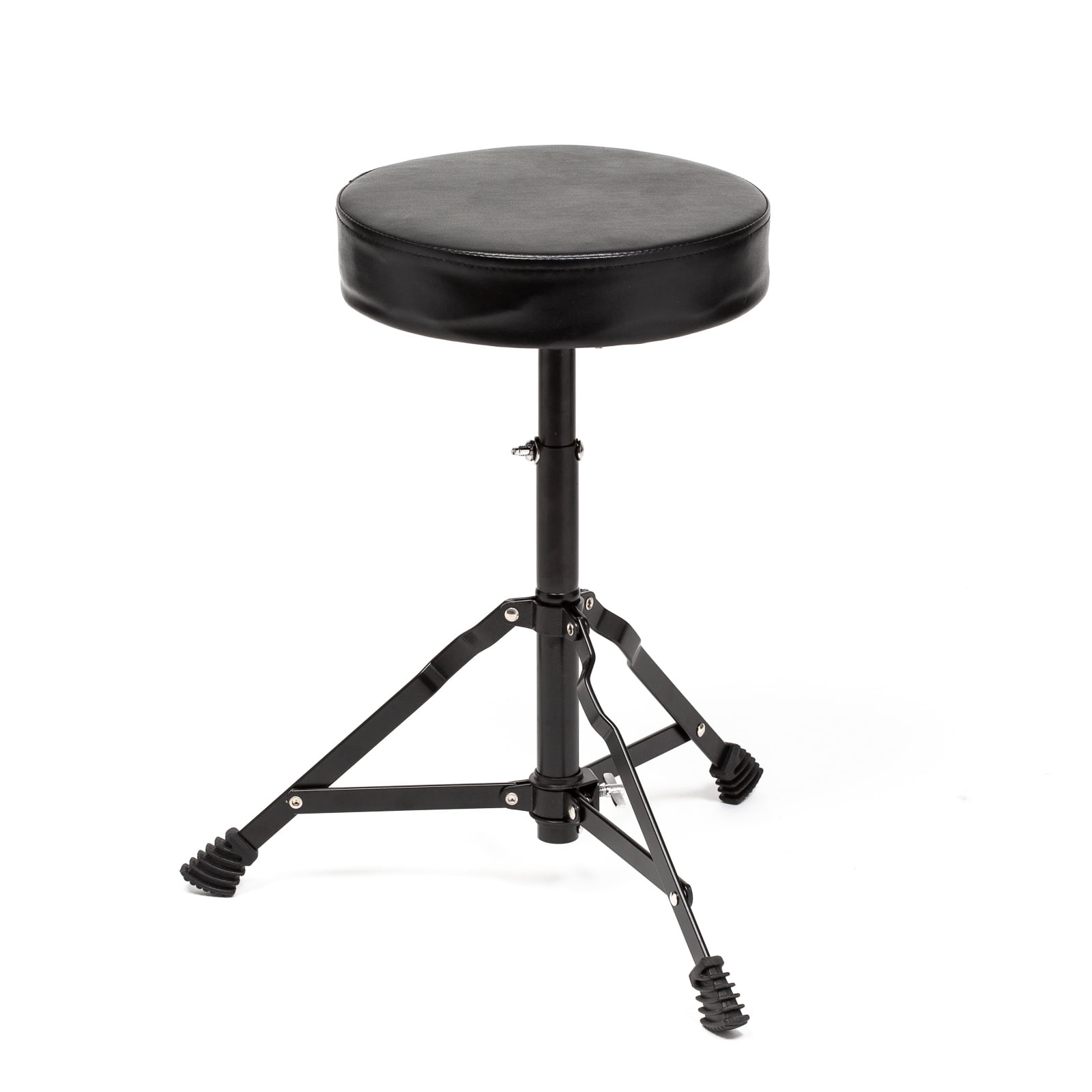 Ashthorpe 5-Piece Complete Full Size Adult Drum Set with Remo Batter Drumheads - Black