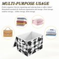 thumbnail image 7 of Large Collapsible Storage Box Flip Lid Fabric Decorative Organizer Container Basket with Handles 16.5×12.6×11.8in Rose Checkered Pattern, 7 of 7