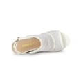 thumbnail image 4 of BLISSFUL STEP Women's Shoes Open Toe Platform Heel Laces Wedge Sandals White 7, 4 of 8