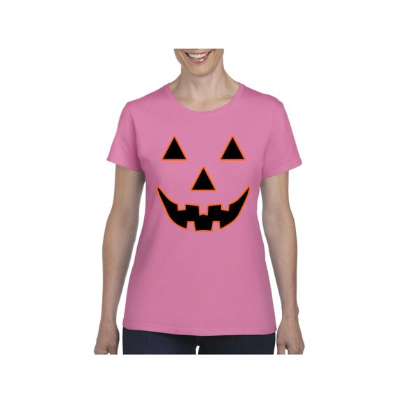 Normal is Boring - Women's T-Shirt Short Sleeve, up to Women Size 3XL - Halloween Costume Pumpkin Face