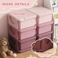 thumbnail image 6 of Qaba Kids Storage Organizer, 3 Tier Toy Storage Unit with 6 Removable Bins, Plastic Drawer Chest for Bedroom Nursery Playroom Living Room, Polypropylene, Pink, 6 of 10