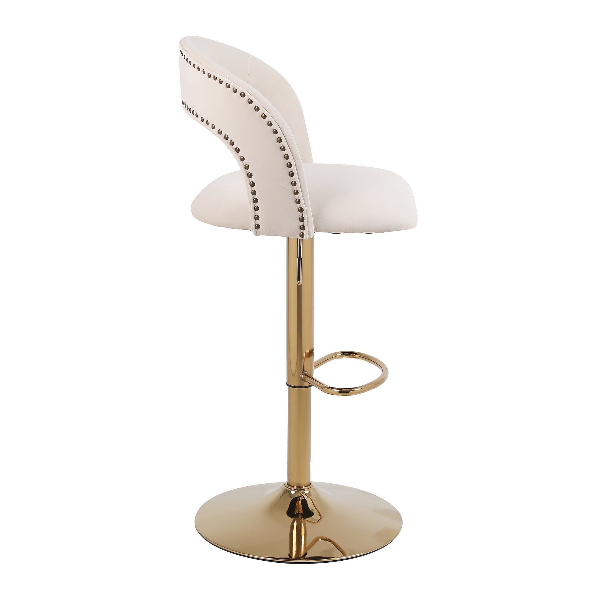 YYAo Swivel Bar Stools Chair Set of 2, Modern Adjustable Counter Height Bar Stools, Velvet Upholstered Stool with Back& Footrest for Kitchen, Beige YYAo Swivel Bar Stools Chair Set of 2, Modern Adjustable Counter Height Bar Stools, Velvet Upholstered Stool with Back& Footrest for Kitchen, Beige