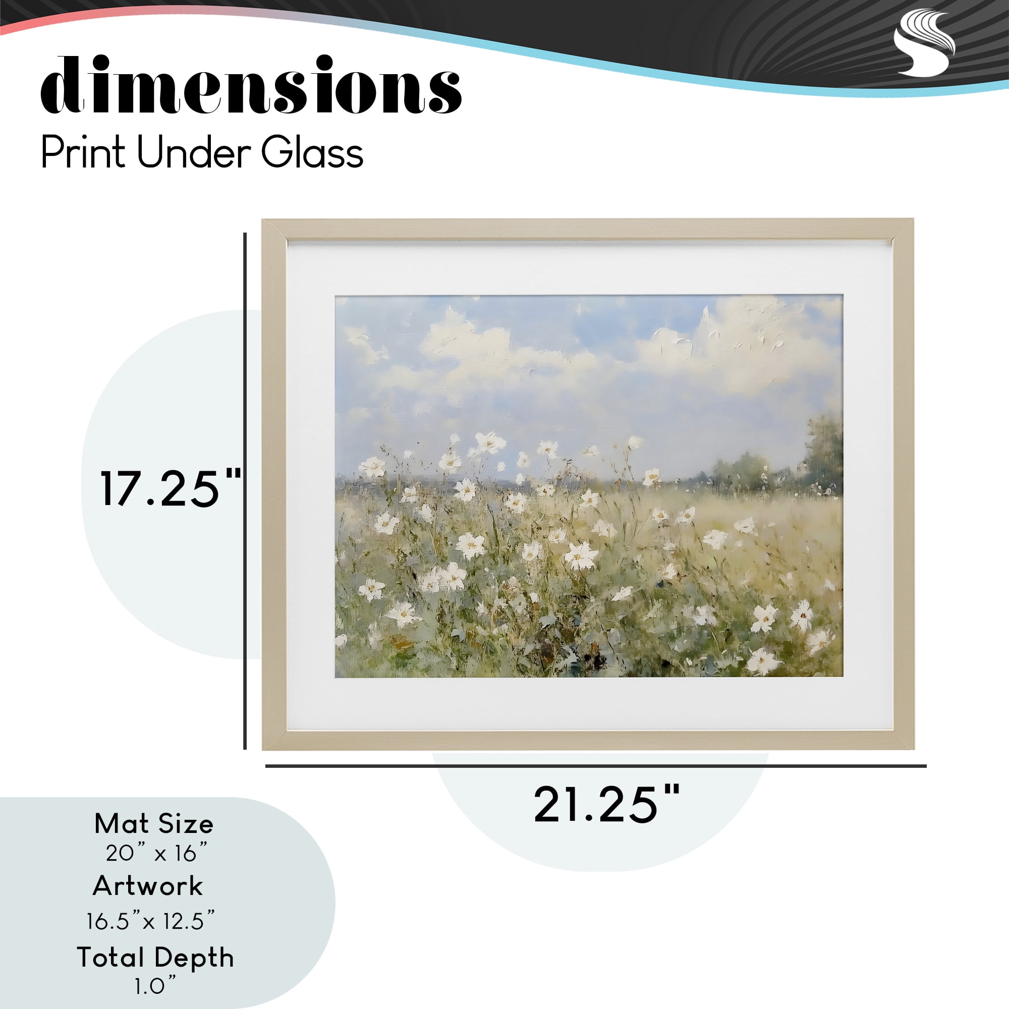 Stupell Industries Neutral Wildflower Field in Bloom Birch Framed Print Under Glass, design by LSR Design Studio