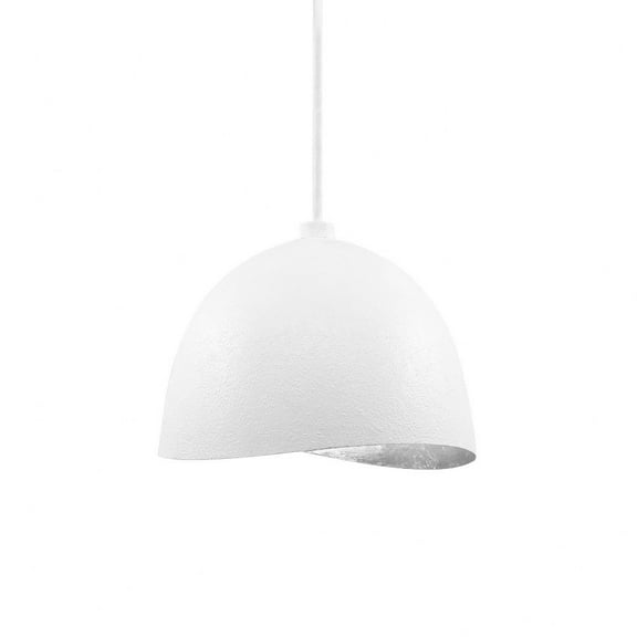 P1914-736-George Kovacs Lighting-Eclos - 1 Light Pendant-12.75 Inches Tall and 15.75 Inches Wide-Textured White/Silverleaf Finish