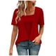 thumbnail image 1 of TaTaai Women's Casual Faux Two Piece Short Sleeve Top, Solid Pattern, Round Neck, Fashion Daily Home Wear, Comfortable Fabric Gift, 1 of 5