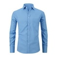 thumbnail image 4 of VSSSJ Mens Formal Shirts Long Sleeve Button Down Shirt Casual Untucked Shirts for Men Regular Fit Business Dress Shirts Sky Blue XXL, 4 of 4