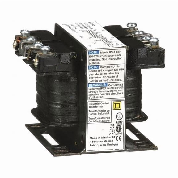 Square D Control Transformer, 50 VA, Not Rated, 24V AC, 240/480V AC 9070T50D2