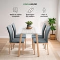 thumbnail image 2 of Juego De Comedor Con 4 Sillas Tapizadas Mesa Rectangular De Vidrio Estilo Compacto Kingshouse gris, 2 of 8