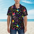 thumbnail image 2 of Wukai Rainbow Jellyfishes Men's Hawaiian Shirt Short Sleeve Casual Button Down Summer Beach Aloha Shirt Tropical Print Holiday Party, 2 of 8