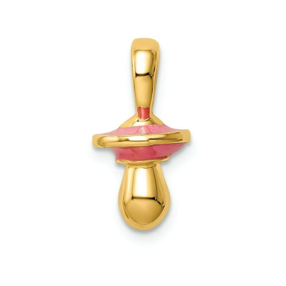 FJC Finejewelers 14k Yellow Gold 3d Pacifier with Pink Enamel Charm Female Adult