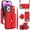 Red, variant on Allytechgroup for iPhone 17 Wallet Case with 5 Cards Holders, Detachable Hand Strap & Shoulder Lanyard RFID Blocking Shockproof Protective Case for iPhone 17 Girls Women, Violet