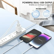 Wall Charger Compatible for iPhone Charger Cable 6ft, 2 Pack Dual Port USB Block Cube Adapter with Charging Cord Compatible for iPhone 14/13/12/11 XS/XS Max/XR/X 8/7/6 Plus SE,iPad,Case