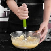 JeashCHAT Stainless Steel Semi-automatic Whisk Hand Push Rotary Egg Beater Butter Cream Blender for Blending, Whisking, Beating, Frothing, Stirring
