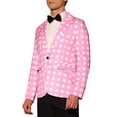 thumbnail image 4 of INSPIRE CHIC Polka Dots Blazers for Men's Notch Lapel One Button Wedding Suit Jacket Sports Coats, 4 of 5