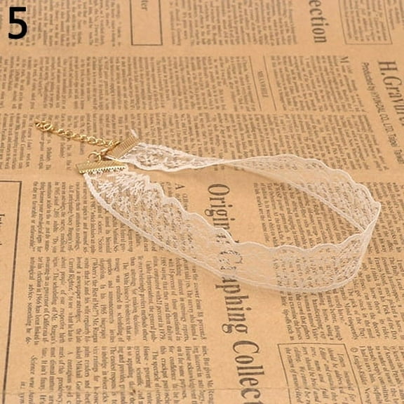 AYYUFE Punk Lace Hollow Women Choker Necklace Gothic Jewelry Bridal Boho Charm Lace White