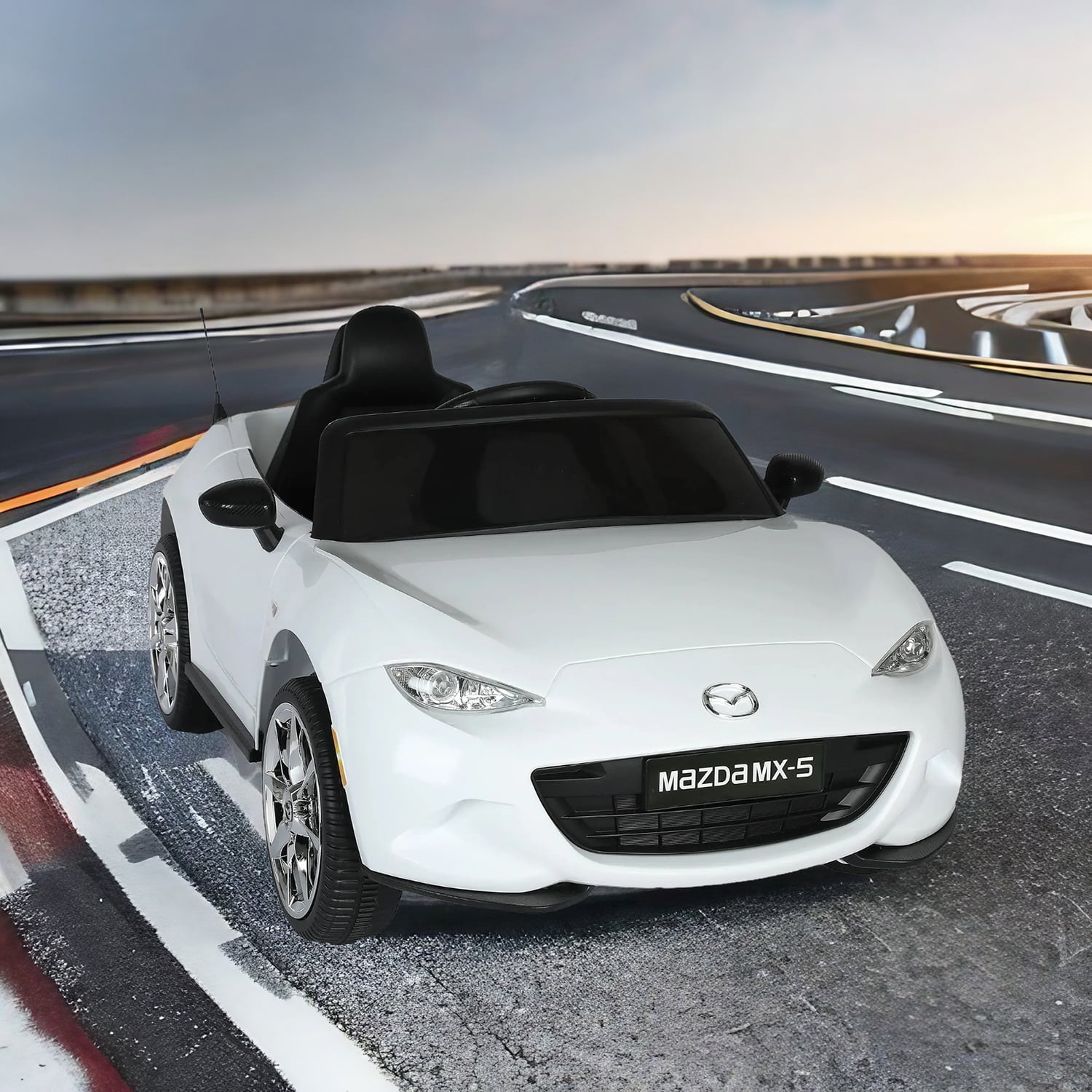 CIPACHO Licensed MAZDA MX-5 RF,12V Kids Ride On Car with 2.4G Parents Remote Control, Three Speed Adjustable Electric Toy Car, White CIPACHO Licensed MAZDA MX-5 RF,12V Kids Ride On Car with 2.4G Parents Remote Control, Three Speed Adjustable Electric Toy Car, White