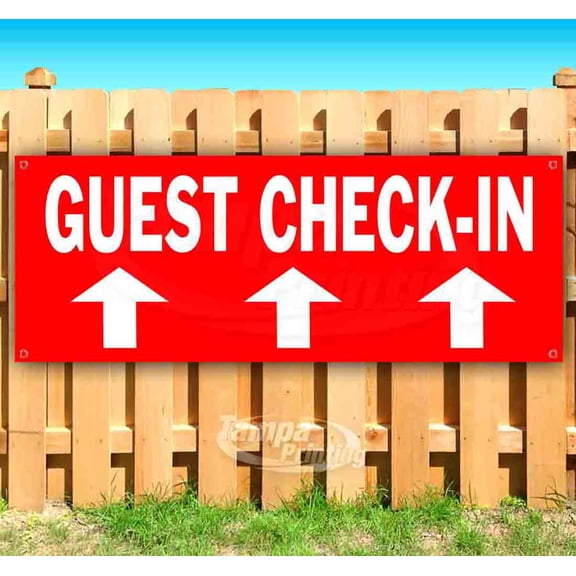 Guest Check-In 13 oz Vinyl Banner With Metal Grommets