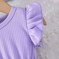 thumbnail image 4 of WOYY Infant Girls Summer Dress Mesh Flower Ribbed Dress with Flutter Sleeve, Sizes 18-24M, 4 of 6