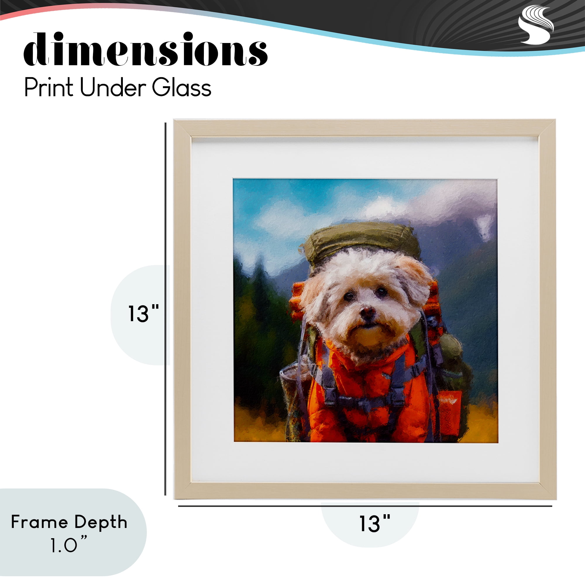 Stupell Industries Adventuring Hiker Dog Birch Framed Print Under Glass, design by Sean Parnell