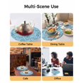 thumbnail image 2 of 15 Inch Round Placemats Set of 6, Light Blue Teal Non Slip Heat Insulation PP Table Mats, Retro Botanical Abstract Art Washable Place Mats for Kitchen Dining Party Table Decor, 2 of 7