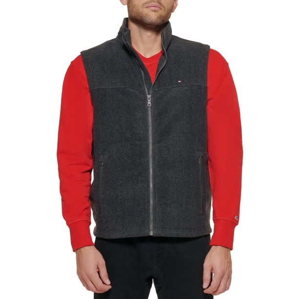 Chaleco Tommy Hilfiger de forro polar para hombre, color antracita, talla XS