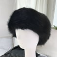 thumbnail image 3 of Eosunjian Ladies Winter Faux Fur Soft Fluffy Cozy Warm Unisex Thick Furry Headband Winter Outdoor Earwarmer Empty Top Elastic Anti-slip Ski Hat White, 3 of 13