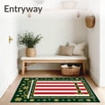 thumbnail image 3 of ODIKA 8'x10' Machine Washable Non-Slip Area Rug, Whimsical Snowy Doorway with Cane Border and Icing Trim High Traffic Rug, Green, 747143, 3 of 7