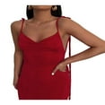 thumbnail image 3 of Women Open Back Slip Dress  Solid Color Spaghetti Strap Floor Length Skirt  Black/ Beige/ Blue, 3 of 9