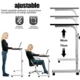 thumbnail image 4 of Mesa Auxiliar con Ruedas para Sala y Dormitorio - Altura Ajustable - Ideal para Laptop, Sofá y Café - Diseño Moderno y Minimalista (Negro), 4 of 4