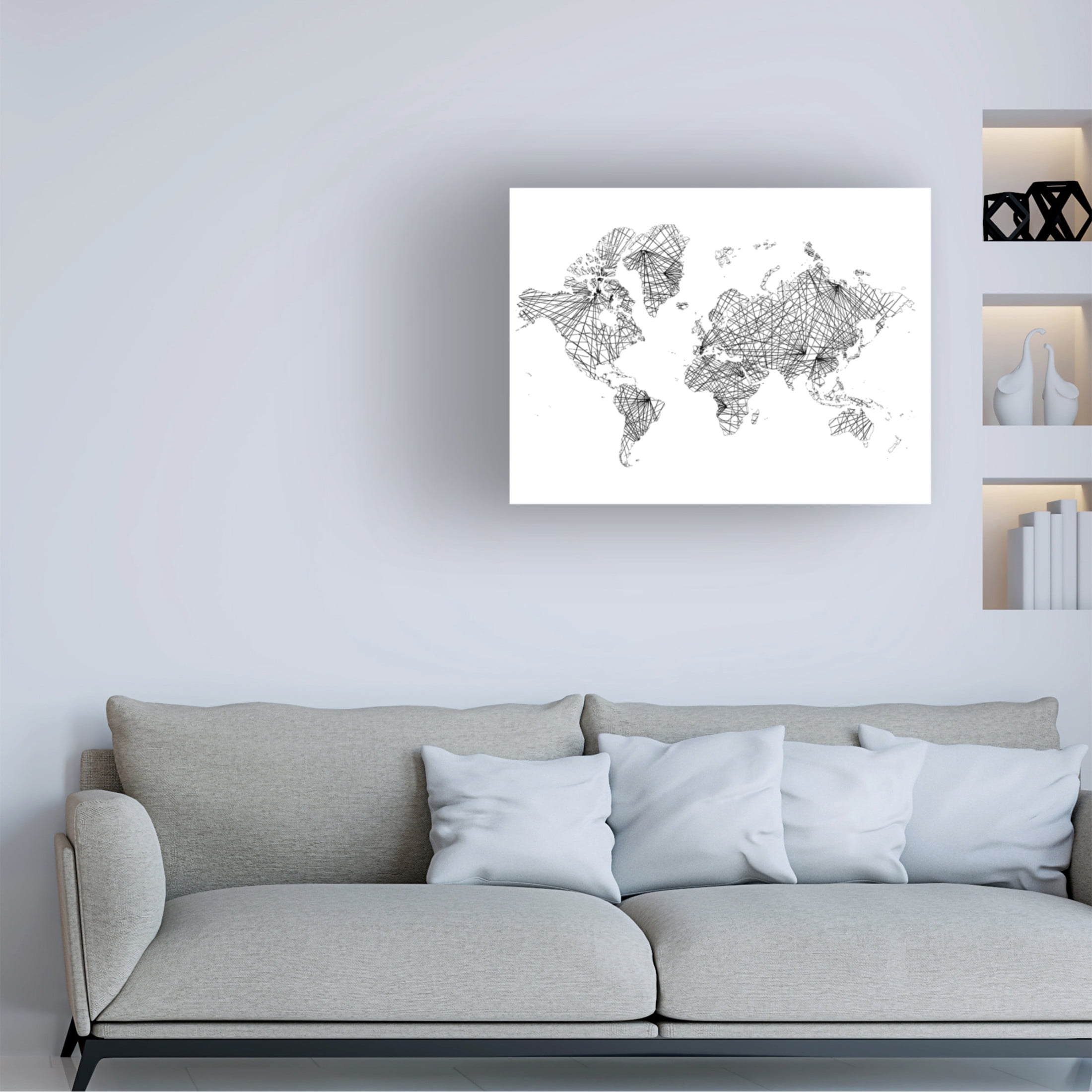 Canvas Wall Art - Jennifer Goldberger 'Global Matrix' Wall Art for Living Room, Bedroom, or Office Décor by Trademark Fine Art - 32 x 24 Inches
