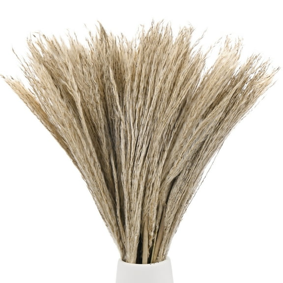 Uxcell 50-Pack Faux Pampas Grass 16 Inch Beige Yellow Small Fluffy Pampas Grass Decor for Home, Wedding, Office