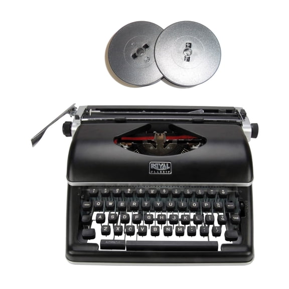 Royal Classic Manual Typewriter (Black) with Typewriter Ribbon Bundle