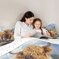 thumbnail image 4 of Erosebridal Watercolor Highland Cattle Queen Comforter Set, Oil Painting Style Bedding Comforter Set, 4 of 6
