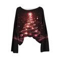 thumbnail image 3 of RXMEKW Chandail en Tricot Imprimé de Noël pour Femmes, Haut à Manches Longues, Col Rond Décontracté, Rouge Taille g, 3 of 7