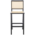 thumbnail image 4 of SAFAVIEH Couture Hattie Square Mid Back Bar Stool, Black/Natural, 4 of 13