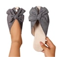 thumbnail image 3 of HomeDM Womens Flat Sandals Dressy Bowknot Closed Toe Slip-On Summer Beach Slide Sandals, Gray Size 5.5, 3 of 9