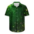 thumbnail image 4 of VBTAPA St Patricks Day Button Down Shirts for Men Short Sleeve Hawaiian Bowling Shirt Lucky Shamrock Graphic Printed Beach Party Shirts Limited Time Deals of The Day Green XXXL, 4 of 5