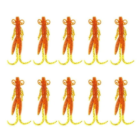 10pcs Soft Worm Shrimp Fishing Lure Tackle Jig Wobbler Bait Freshwater 1