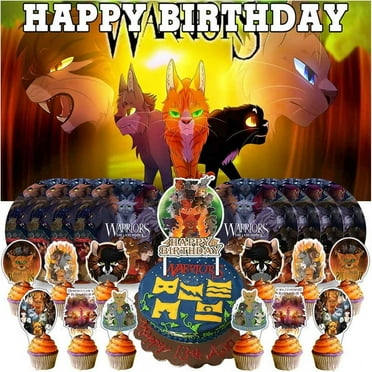 Warriors Cats Party Supplies Decor Decorations Plates Background Cake Topper Fans Banner Backdrop