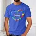 thumbnail image 2 of Autism Awareness Shirt Men: Autism Acceptance T Shirt Autism Support Inspirational Short Sleeve Tee Tops(Blue,XL), 2 of 4