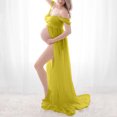 thumbnail image 2 of Diufon Maternity Dress Photoshoot Off Shoulder Slim Chiffon Maxi Dress Elegant Wedding Party Gowns, 2 of 7