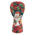 thumbnail image 2 of Yuyamidu Santa Claus Golf Club Head Covers for Women Men Poinsettia Golf Accessories PU Leather for Driver Fairway Woods Hybrids, Christmas, 2 of 8