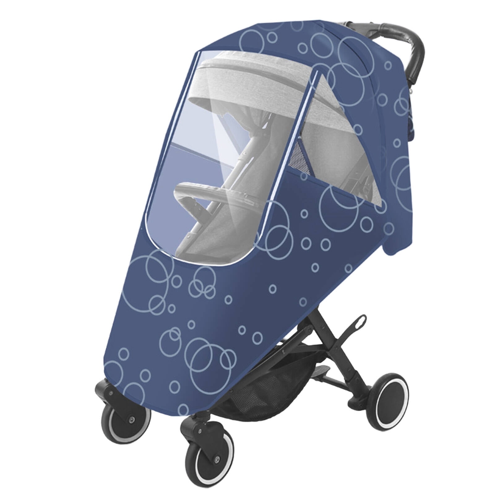 GASTROPOD Stroller Rain Cover, Universal Full Protection Waterproof Windproof Shield with Breathable Window, Non-Toxic Baby Pushchair Cover for Winter, Blue