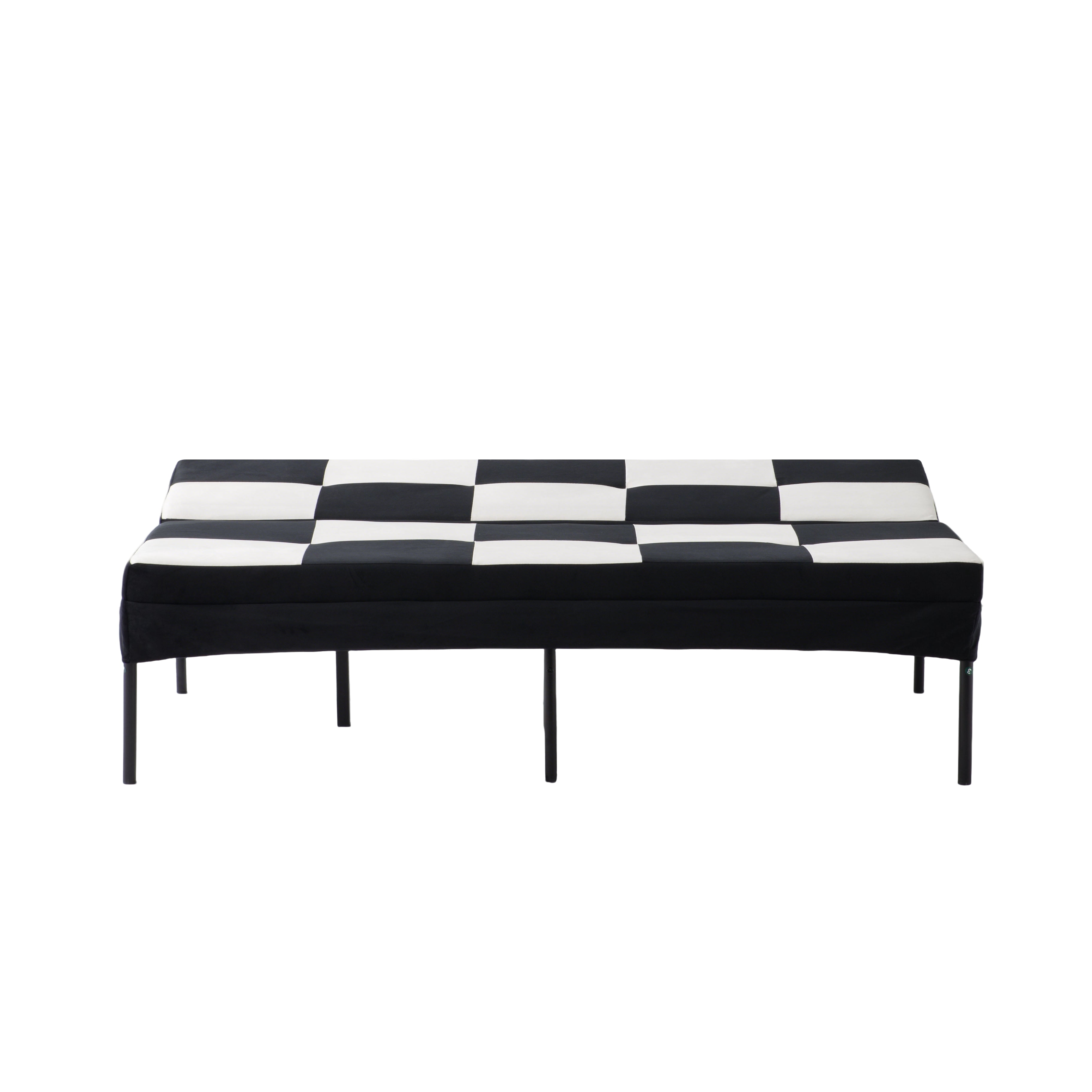 Gewnee Velvet 63.58"Folding Sofa Bed,Adjustable Convertible Folding Sleeper Couch Bed for Living Room,Office,Small Space,Black & White