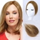 thumbnail image 1 of Zhuge Postizos para el cabello para mujeres, postizos con clip para el flequillo, postizos de cabello humano color marrón moca, postizos para cabello fino, postizos para mujeres, color marrón dorado, 1 of 2