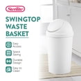 thumbnail image 3 of Sterilite 10838006 3 Gallon Round Swing Top Plastic Wastebasket, White (12 Pack), 3 of 9